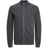 JACK & JONES Heren JJEHILL gebreide trui met rits NOOS gebreide jas, donkergrijs melange, L, dark grey melange, L