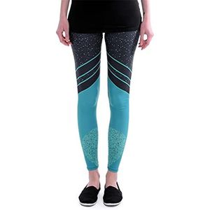 cosey - bedrukte kleurrijke legging (one size fits all) - ontwerp Workout Grijs Turkoois