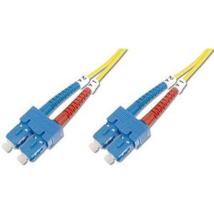 DIGITUS DK-2922-03 – Glasvezelkabel OS2 – 4 m – SC naar SC – Duplex Glasvezelkabel – 1/10 Gbit/s – SM Singlemode Glasvezel LAN-kabel – Vezeltype: 9/125 µ – Geel (Yellow)