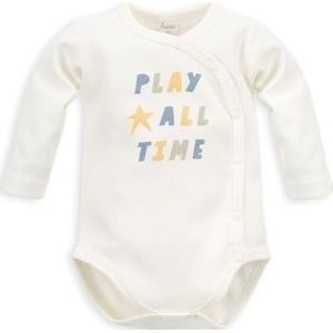 Pinokio Bodysuit Fun TIME, 100% katoen, ecru play all time, jongens 56-74 (62), Ecru Play All Time, 62 cm