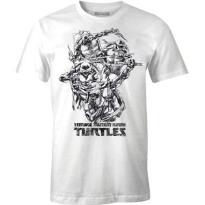 Tortues Ninja METMNTDTS020 T-shirt, wit, S, Wit, S
