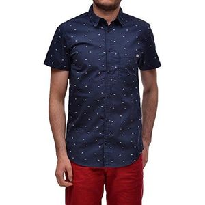 JACK & JONES Heren Jorshark Shirt S/S Businesshemd, Blauw (Navy Blazer Fit: slim), L