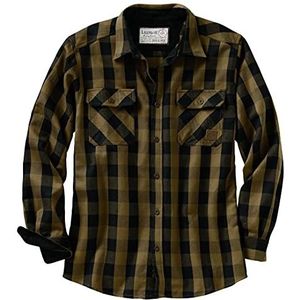 Legendary Whitetails Heren Stoer als Buck Zwaargewicht Lange Mouwen Flanel Shirt - Casual Button Front Regular Fit Plaid met Corduroy Trim Button Down Shirt