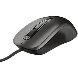 Optische USB-muis in zwart, met ergonomisch design, plug and play, instelbare precisie en duurzaam materiaal