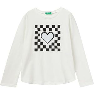 United Colors of Benetton T-shirt voor meisjes en meisjes, Crèmewit 074, 120