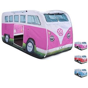 Board Masters Volkswagen pop-up-speeltent voor kinderen, in T1 Bulli bus-design, 165 cm (bus front/roze)