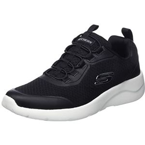 Skechers 894133 BKW Sneakers voor heren, Black Mesh Synthetic White Trim, 43 EU