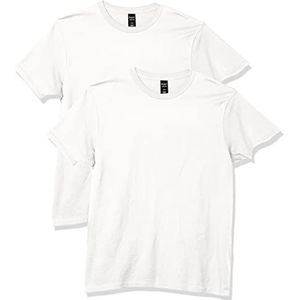 Hanes Nano Premium katoenen T-shirt voor heren (verpakking van 2), Wit, L