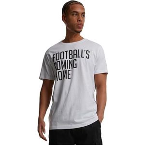 Merchcode Heren T-shirt Footballs Coming Home Logo Tee, regular fit, katoen 100%, L, wit, L
