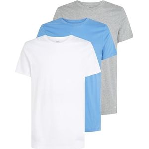 Calvin Klein Katoenen T-shirts met korte mouwen voor heren, verpakking van 3 stuks, Multi (Wit, Grijs Heather, Gletsjer), M