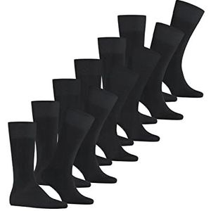 FALKE Heren Sokken Happy 6-Pack M SO Katoen eenkleurig Multipack 6 Paren, Zwart (Black 3000), 47-50