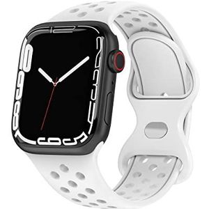 Compatibel met Apple Watch armband, 38 mm, 40 mm, 41 mm, siliconen, reservebandjes voor iWatch SE Series 8 7 6 5 4 3 2 1, wit, Regulable, 38mm/40mm/41mm