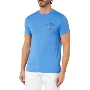 Tommy Hilfiger Boog Varsity T-shirt voor heren S/S T-shirts, Blauwe spreuk, XS