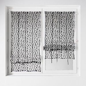 Homemaison 813260 venstergordijnen, optrekbaar afgesneden tot draden, organza/polyester, zwart, 1 x 60 cm