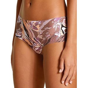 CALIDA Natural Skin Seamless-Panty, Low Cut, Cradle to Cradle Certified® dames, Truffle Brown Print, 48-50