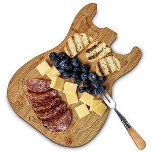 MikaMax Gitaar Snijplank - Borrelplank - Kaasplank - Guitar Cutting Board - Bamboe - 38 x 25cm