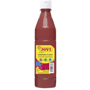 Jovi - Vloeibare temperaverf, Fles 500ml, Kleur Bruin, Verf op basis van natuurlijke ingrediënten, Makkelijk afwasbaar, Glutenvrij, Ideaal voor schoolgebruik (50612)