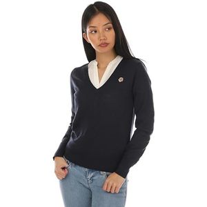 Ted Baker Dames WMK-ABIYGAL-Merino Edit V-hals Trui, Navy, 4 (UK 14)