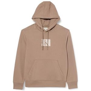 Calvin Klein Jeans Heren SOFT BOX MONOGRAM HOODIE J30J327093 Pullover Hoodie, Grijs (Taupe Grijs), S, Grijs (Taupe Grijs), S