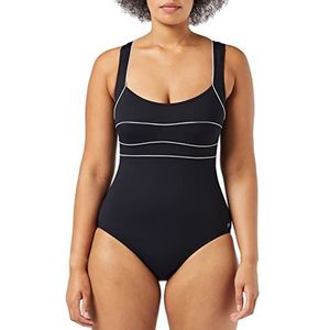 Haute Pression dames badpak, effen, Zwart - Noir (Noir/Blanc), 38