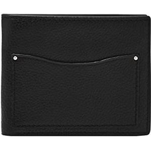 Fossil Heren lederen slanke minimalistische tweevoudige portemonnee met voorzak, Anderson zwart, 4.5"" L x 0.5"" B x 3.5"" H, Anderson Bifold