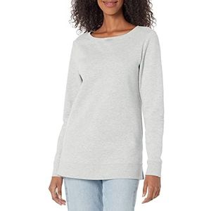 Amazon Essentials Dames open hals fleece tuniek sweatshirt, lichtgrijs Heather, M