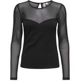 Only - ONLHEART-BECKI - Shirt met Lange Mouwen - Zwart - Slim Fit