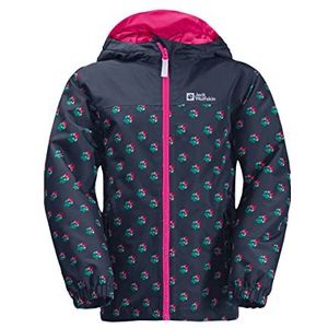 Jack Wolfskin Unisex Rainbow Paw Jacket, Night Blue/Pink All Over, 128