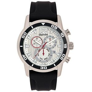 Gigandet ISA Swiss 2VNAG14/004 Analoog herenhorloge met chronograaf kwartsuurwerk met siliconen armband, wit