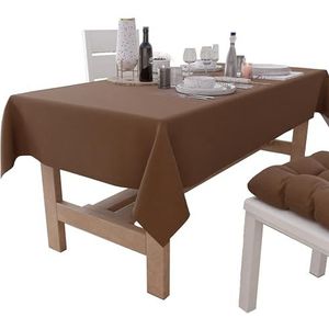 PETTI Artigiani Italiani - Rechthoekig tafelkleed, elegant tafelkleed, effen katoenen tafelkleed, keukentafelkleed, bruin tafelkleed voor 6 plaatsen (140 x 180 cm), 100% Made in Italy