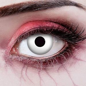 aricona Kontaktlinsen Witte uv-contactlenzen zonder sterkte, gekleurde contactlenzen met speciaal uv-effect voor Halloween, carnaval, cosplay, 2 stuks