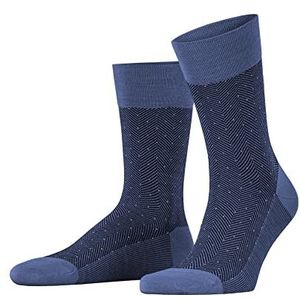 FALKE Heren Sokken Sensitive Herringbone M SO Wol Met Comfort Tailleband 1 Paar, Bruin (Dusty Blue 6845), 43-44