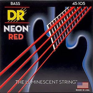 DR NRB-45 Bass Strings, 45-105 Hi-Def Neon Red Neon