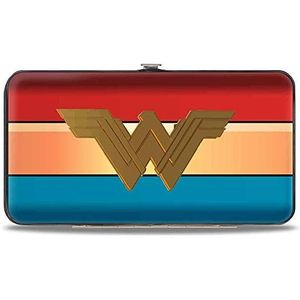 Buckle-Down - Portemonnee - Buckle-down Scharnier Portemonnee - Wonder Woman 2017 Icon/Stripe Rood/Gouden/Blauw dames meisjes