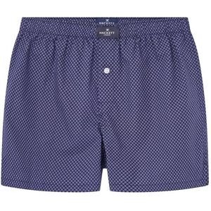 Hackett London Heren Print Boxer 2P Shorts, Blauw (Navy), XL, Blauw (zwart), XL