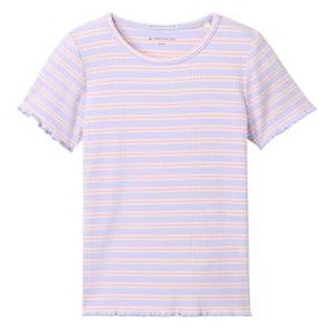 TOM TAILOR T-shirt voor meisjes, 35358 - Peach Lilac Sripe, 116/122 cm