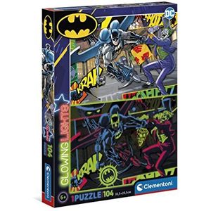 Clementoni - Puzzel 104 Stukjes Glowing - Batman, Kinderpuzzels, 6-8 jaar, 27175