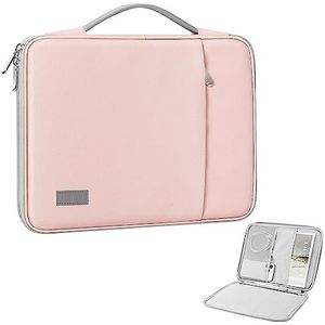 MoKo 9-11 Inch Tablet Sleeve, Fits New iPad Air/Pro 11 inch 2024, iPad Air 5/4th 10.9, iPad 10th 10.9, iPad Pro 11 Inch, Protective Polyester Bag Carrying Case with Double Pocket, Pink + Gray