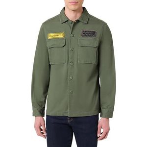 REPLAY Herenhemd met lange mouwen, licht military, 438 (groen), M