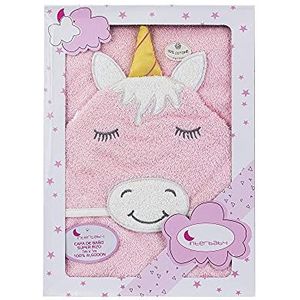 Interbaby 01206-02 babybadhanddoek met capuchon UNICORNIO roze, roze