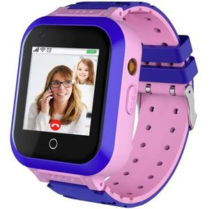 Smart Watch voor kinderen, 4G Liftable Waterproof Safe Smartwatch Telefoon met 360 ° Draaibare GPS Tracker Bellen SOS Camera WiFi voor kinderen Kinderen Studenten Leeftijd 3-12 (Paars)
