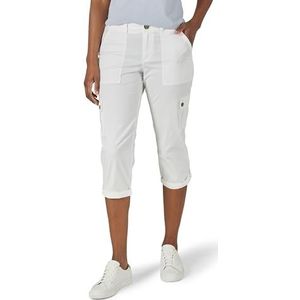 Lee Ultra Lux Comfort Cargo capribroek voor dames met Flex-to-go, Wit, 10