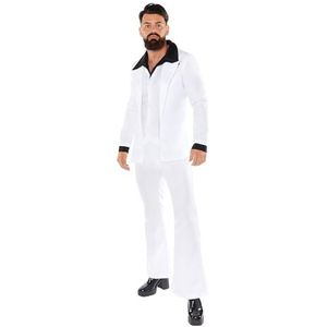 Amscan 9919034 - Heren 1970's Black & White Disco Suit Adult Fancy Dress Costume Maat: Small