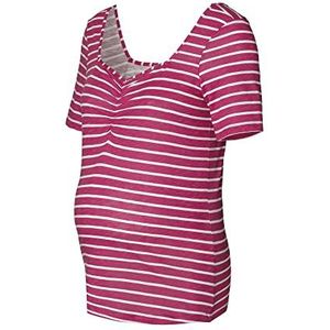 T-shirt met korte mouwen, gestreept, Roze - 628, XL