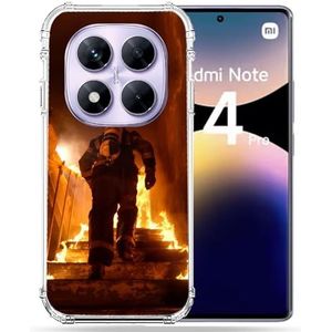 Cokitec Versterkte hoes voor Xiaomi Redmi Note 14 Pro 4G Brandweerman Trap