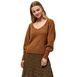 Minus Dames Mille Knit Pullover Sweater, Rustic Brown Melange, XL