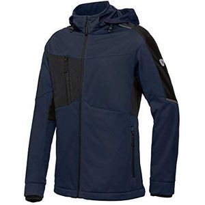 BP 1830-992-1432-Ln Opstaande kraag Softshell-jas voor heren, ritssluiting, 100% polyester, nachtblauw/zwart, maat LN