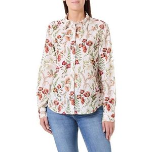 REG FLORAL Print COT Voile Shirt, wit, 34