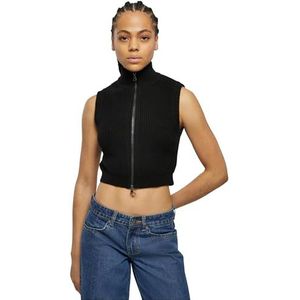 Urban Classics Dames Dames Kort Knit Vest Vest Vest, zwart, XL