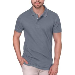 HRM Heren Heavy Stretch Polo I Premium Polo Shirt voor heren van 95% katoen en 5% elastaan I Basic poloshirt wasbaar tot 40 °C I Hoogwaardige en duurzame herenkleding I Workwear, stone, 5XL